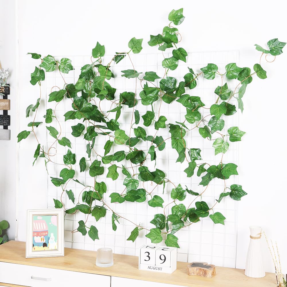 Botius 38 Ft - 5 Strands Autumn Artificial Grape Leaf Garland Fall Decoration For Home Wedding Wall Party