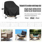 Outdoor Swivel Lounge Chair Cover 2 Pack, Fits To (39' W X 37' D X 38' H) Lawn Patio Chairs, 420D Tear-Resistant, Uv Resistant, Waterproof For Furniture Covers