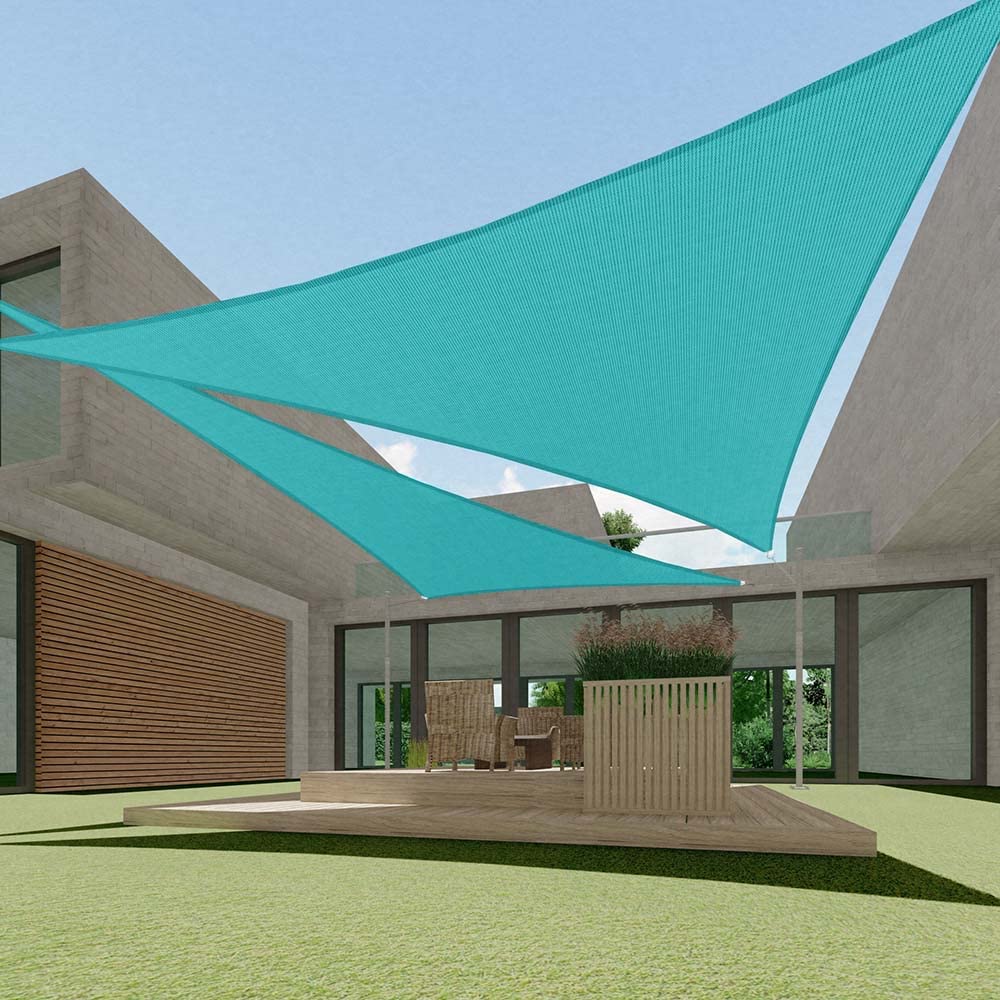 Ecoopts 5'X5'X5' Hdpe Sun Shade Sail Triangle Canopy Shades For Outdoor Patio Pergola Cover Fabric Blockage 95% Uv Resistant(Tur