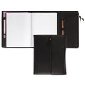 Samsill Professional Faux-Leather Padfolio For Women With Magnetic Flap Closure, Pen Loop And Side-Loading Notepad, Black