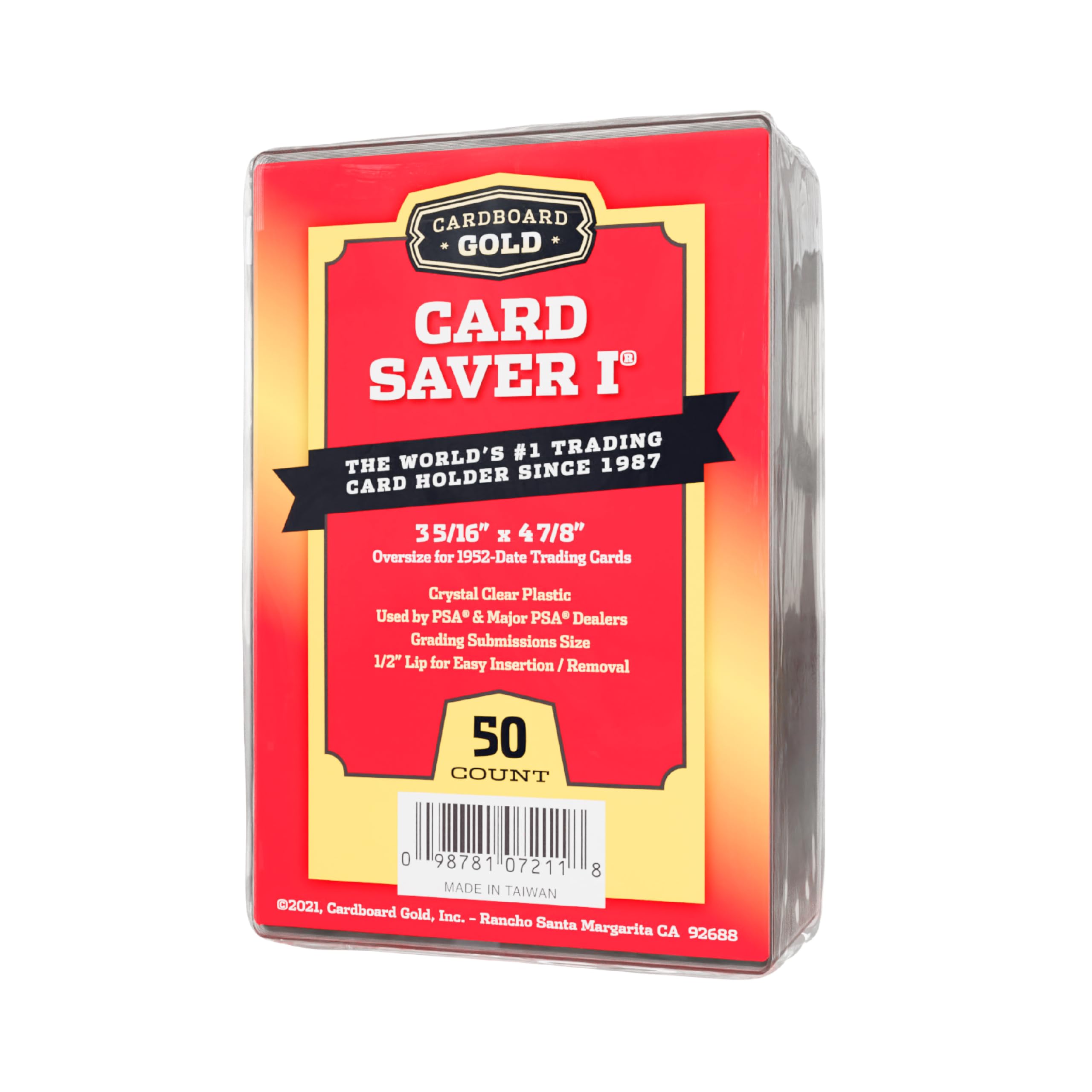 Cardboard Gold Card Saver 1-50 Count - Semi Rigid Card Holder, Trading Card Protectors - Psa-Approved Cardsaver For Baseball, Tr