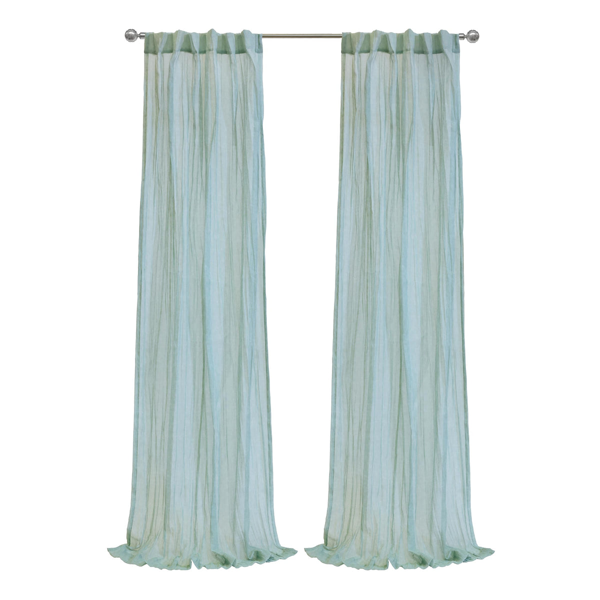 Richmark International Paloma Sheer Dual Header Curtain Panel 52 X 108 In Pale Thyme