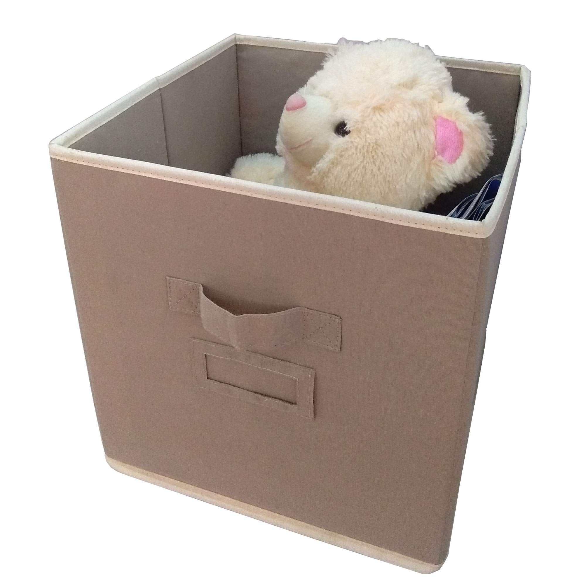 Elegant Home Fashions Open Soft Organizer Without Lid Storage Bin, Beige