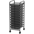 Simple Houseware Utility Cart with 10 Drawers Rolling Storage Art Craft Organizer, Black