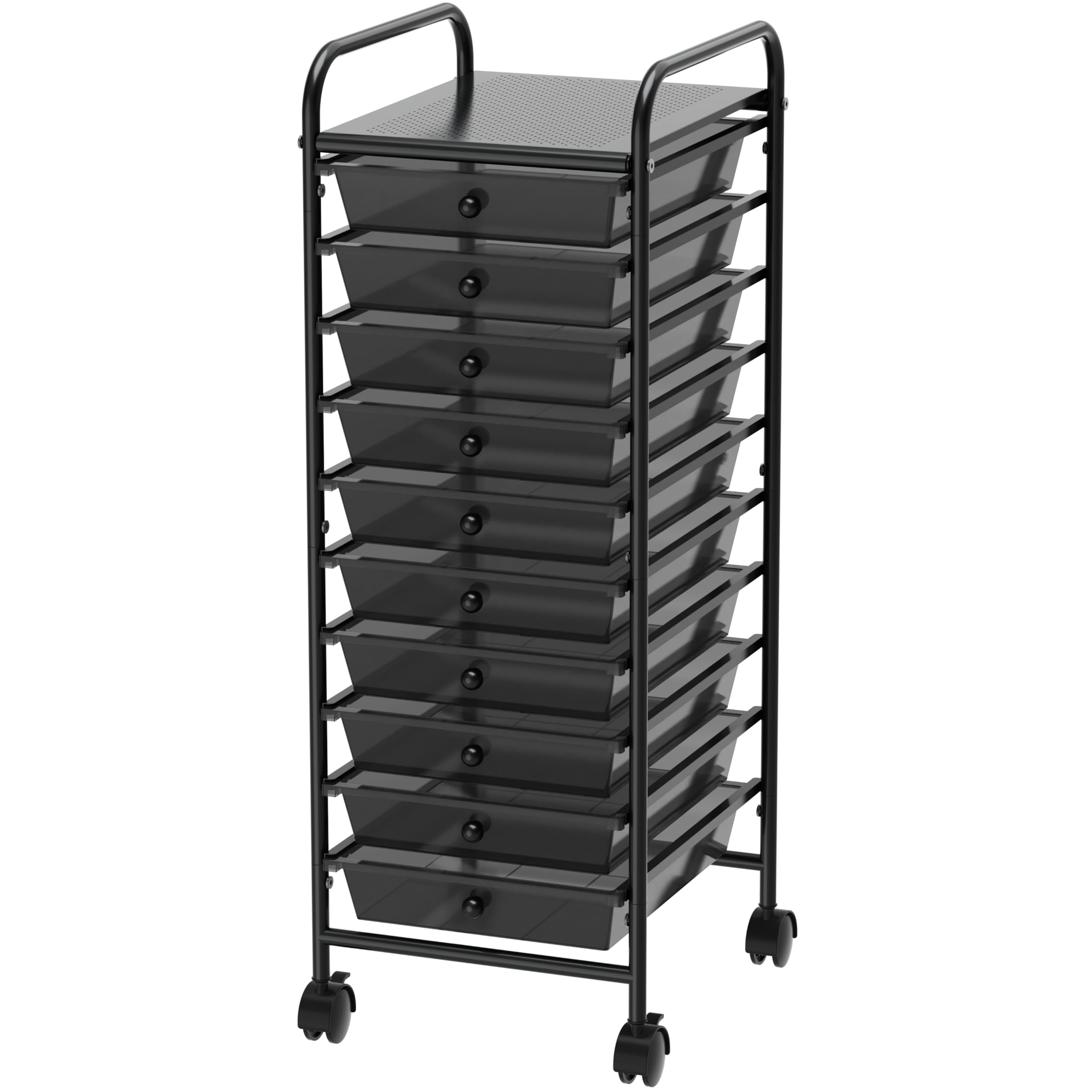 Simple Houseware Utility Cart with 10 Drawers Rolling Storage Art Craft Organizer, Black
