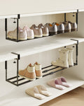NANAGIFTREE 2 Pack Expandable Shoe Rack Organizer for Cabinet, Adjustable Hanging Under Shelf Storage, Sturdy Round Tube Design,