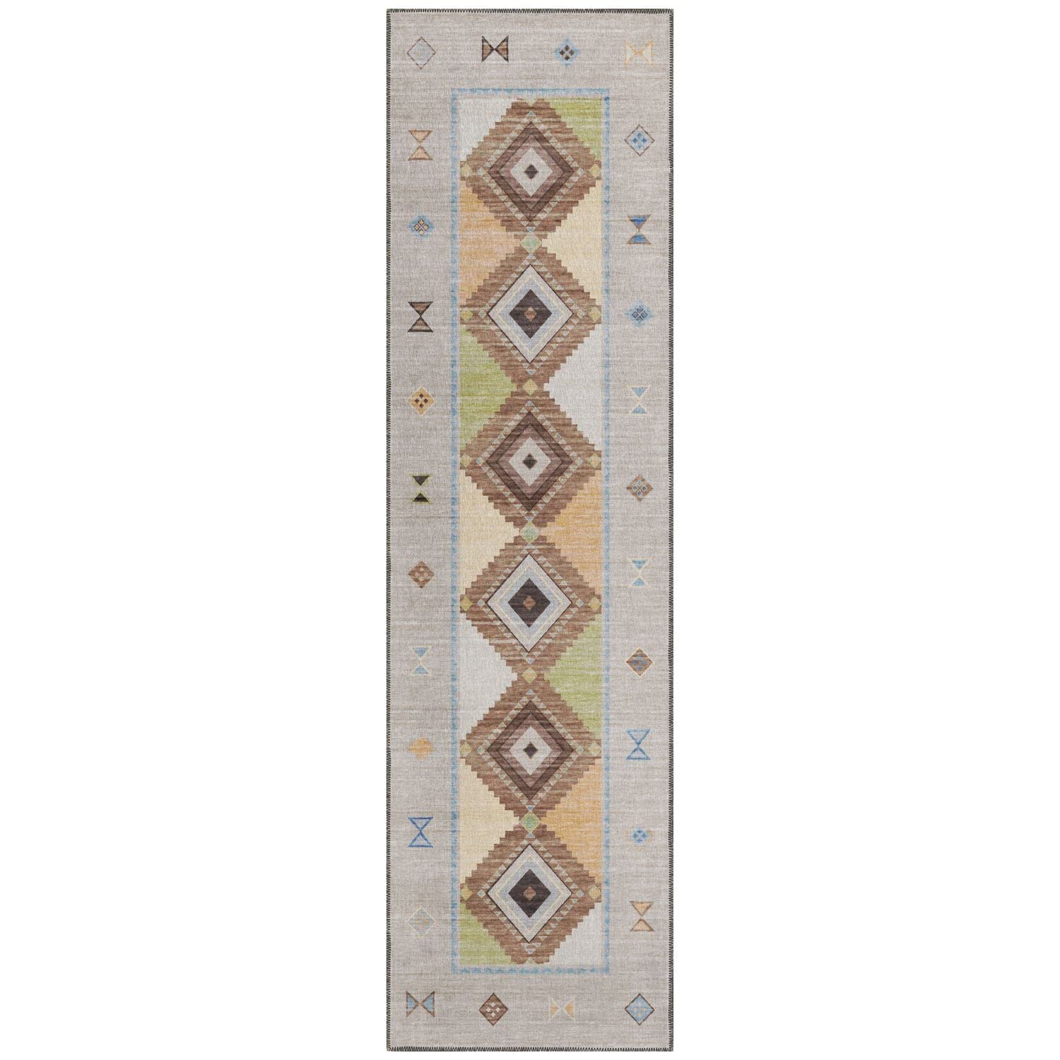 Phoenix Ph2 Taupe Southwestern Rug Runner 2' 3" X 7 ' 6"