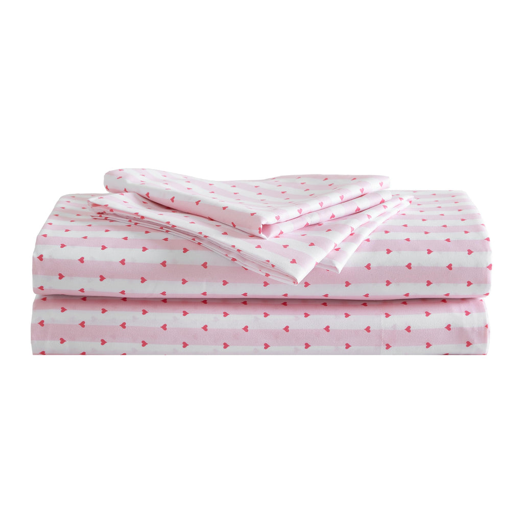 Betsey Johnson - Queen Bed Sheets, Soft & Lightweight Bedding, Fade & Wrinkle Resistant (Wonderland Stripe Pink, Queen)