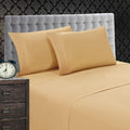 Elegant Comfort 1500 Premier Wrinkle & Fade Resistant 4 Pc Sheet Set, Deep Pocket Up To 18' And Colors, California King Gold