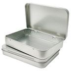 2 Pcs Metal Hinged Tin Box Container Mini Portable Small Storage Container Kit Tin Box Container, Small Tin with Lid, Tin Empty 