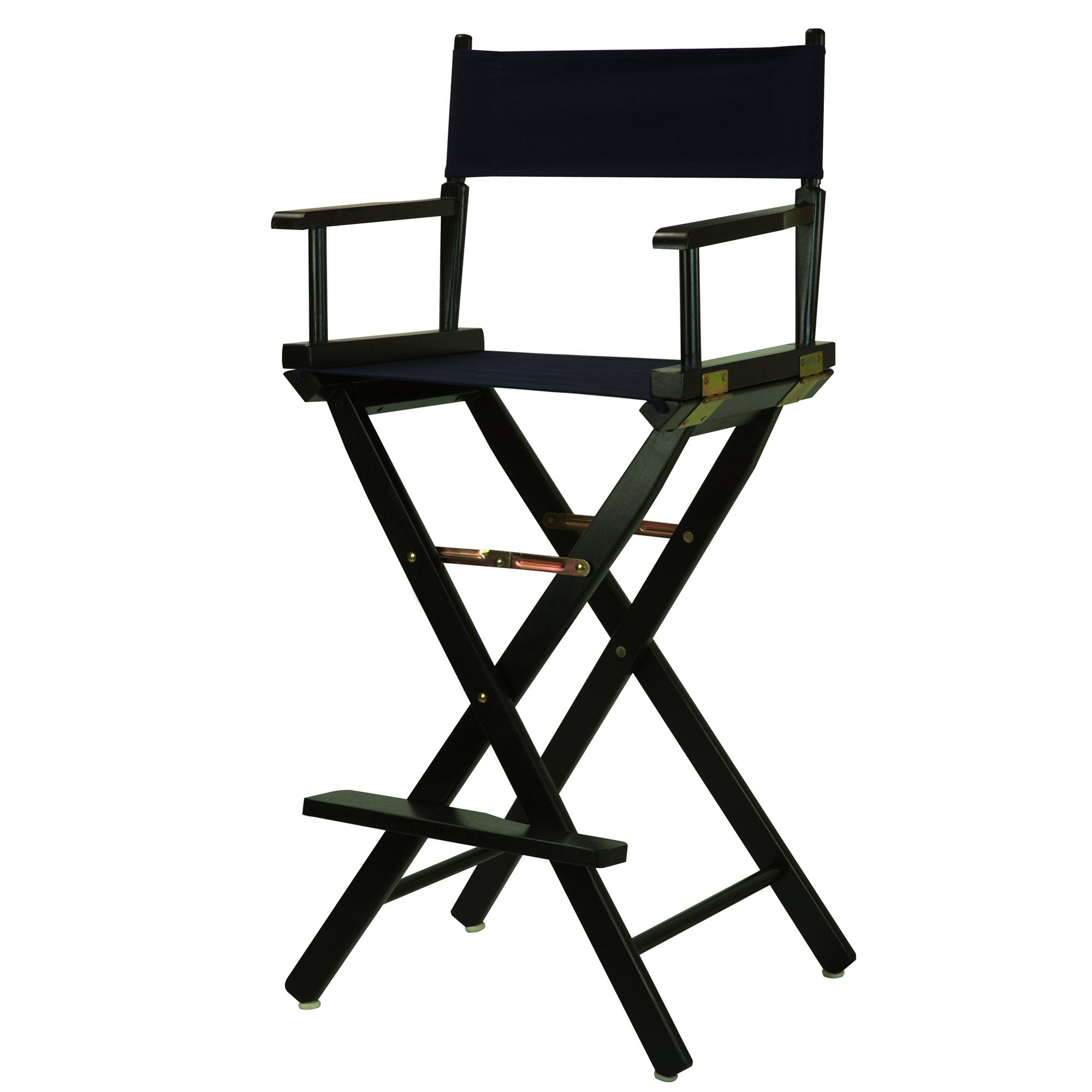 Casual Home 30 Directors Chair Black Frame-with Navy Canvas, Bar Height