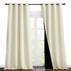 Nicetown Thermal Insulated 100% Blackout Curtains, Noise Reducing Performance Drapes With Black Lining, Full Light Blocking Drap