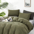Clothknow Olive Green Queen Comforter Set 3Pcs Green Bedding Comforter Sets Light Green Queen Comforter Soft Dark Green Queen Size Comforter Set