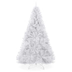 Best Choice Products Artificial Christmas Tree, White 7.5ft Premium Pine Unlit Holiday Decoration, Full Size D  cor Easy Assembl