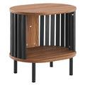 Modway EEI-6523-WAL-BLK Fortitude Side Table, Walnut Black
