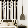 Iower Large Macrame Wall Hanging Macrame Wall Decor Black And White Sphericity Cotton Textile Wall Hanging Boho Wall Decor Art F