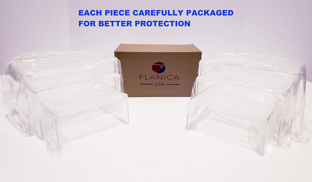 Flanicausa 6 Pieces Set - Clear Acrylic Display Riser Set, Acrylic Display Stand