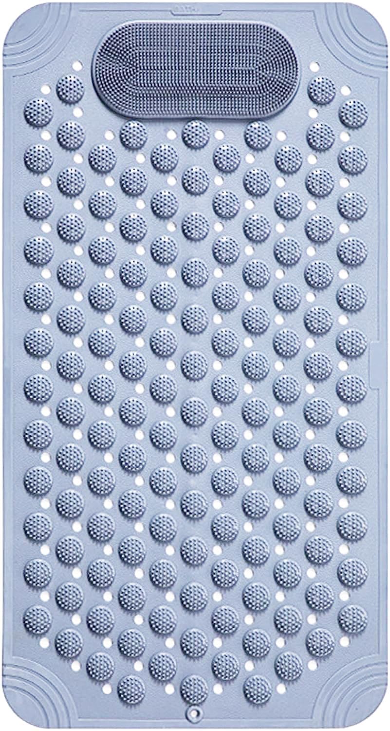 Pravyta Anti Skid Mat for Bathroom Floor Bathroom Anti Slip Mat Bathtub Bath Shower Mat with Suction Cups & Drain Holes Foot Mas
