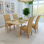 vidaXL 4X Dining Chair Garden Pation Courtyard Poolside Outdoor Furniture Modular Collection Handwoven Home Kitchen Furniture Seats Brown Rattan