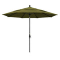California Umbrella 11' Round Fiberglass Rib Market Umbrella, Crank Lift, Collar Tilt, Black Pole (Gscuf118705-Sa21-Dwv)