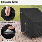 Mr. Cover Outdoor Chair Covers Waterproof, Patio Furniture Covers For Rocking Chair, Fits Up To 38W X 40D X 34H Inches, Air Vent And Handles Included, Black, 2 Pack