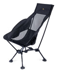 iClimb Ultralight Compact Camping Folding Beach Chair with Anti-Sinking Large Feet (Black - Triangular Frame High Back)
