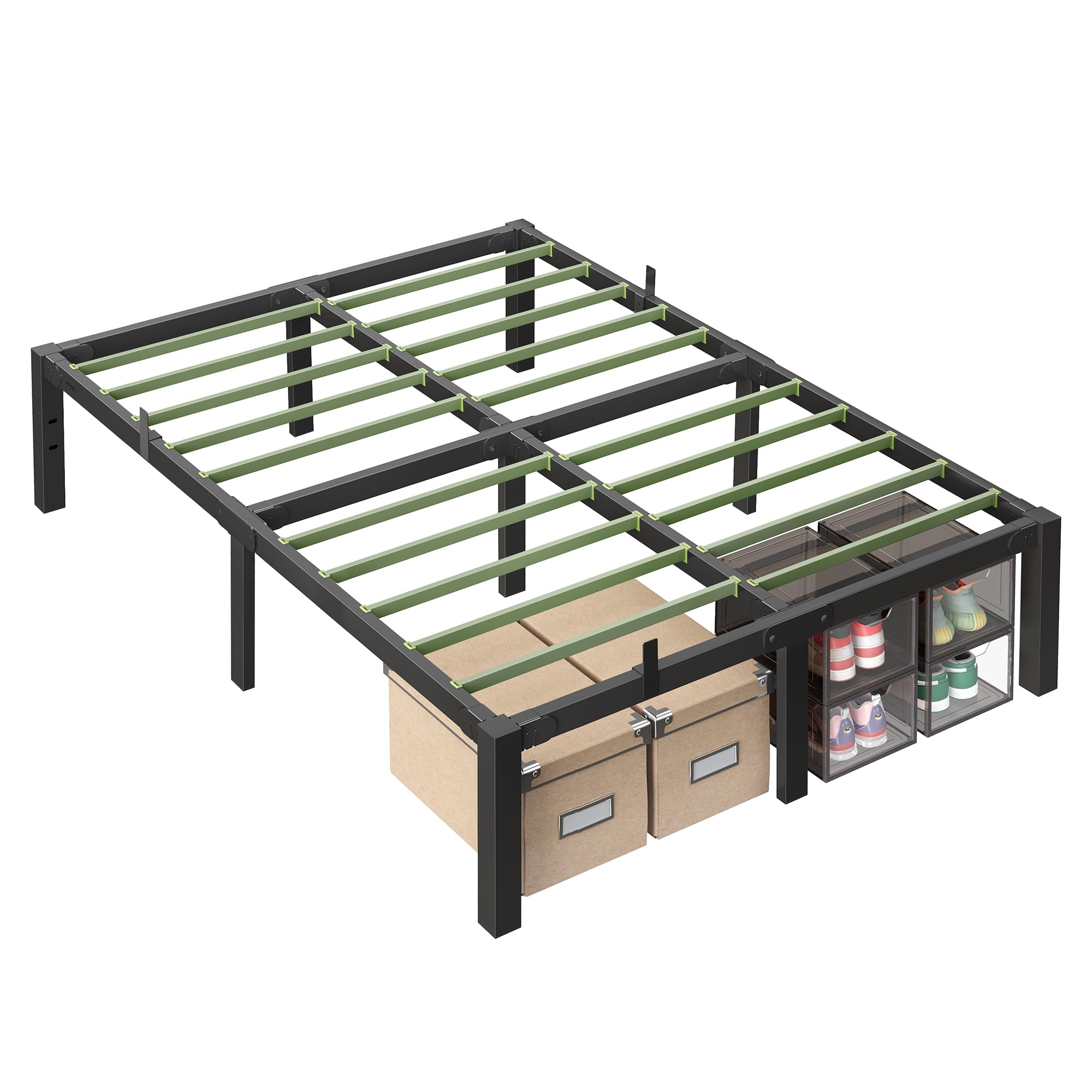 VASAGLE Superfast Assembly, Metal Full Bed Frame, Heavy-Duty Platform Bed Frame Full Size, 1500 lb Weight Capacity, Steel Slats,