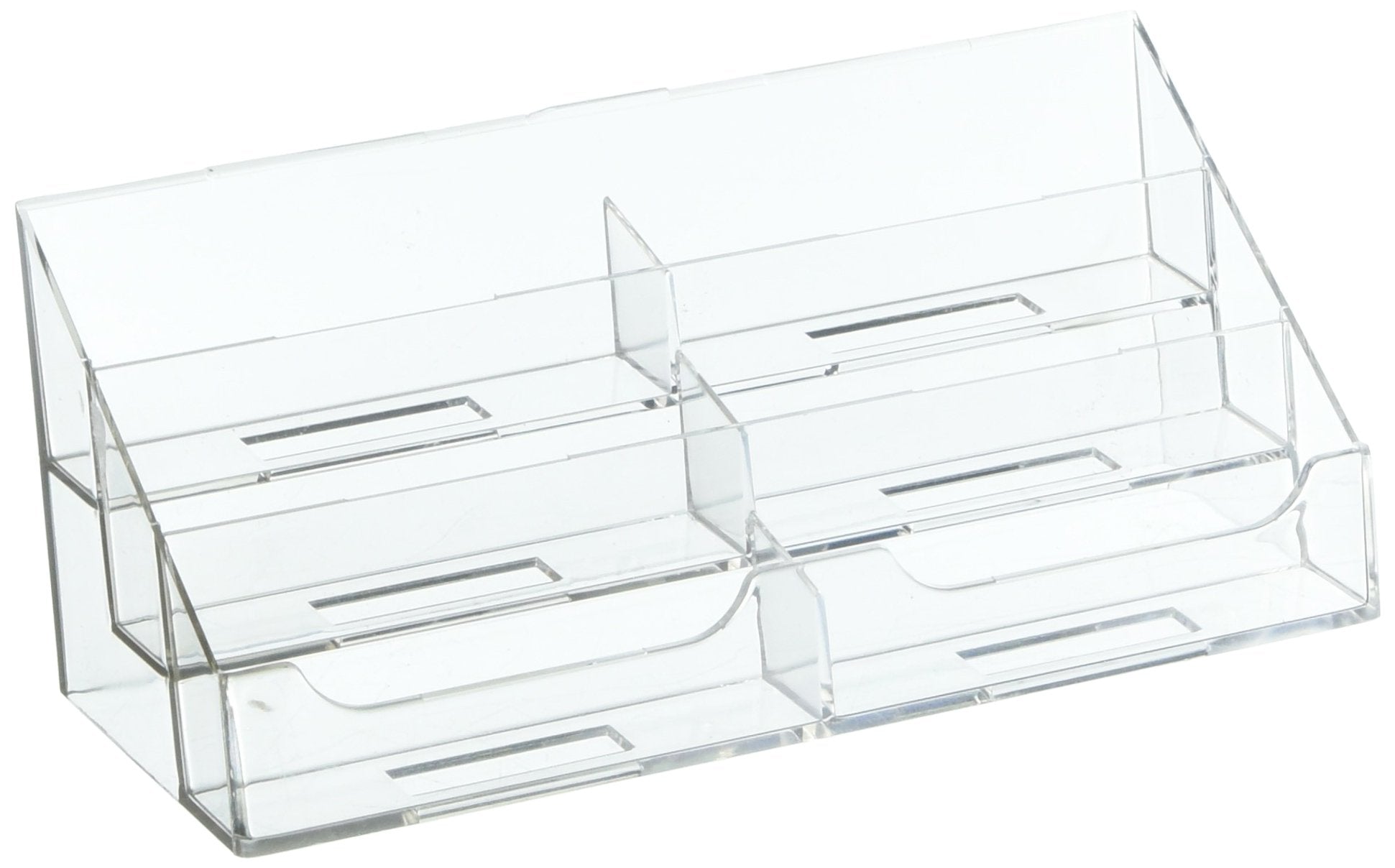Dazzling Displays Clear 6-Pocket Counter Top Business Card Holder - Professional Business Card Holder Display - Efficient Busine