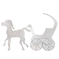 Northlight 57 Pre-Lit White 3D Horse and Carriage Christmas Yard Decor