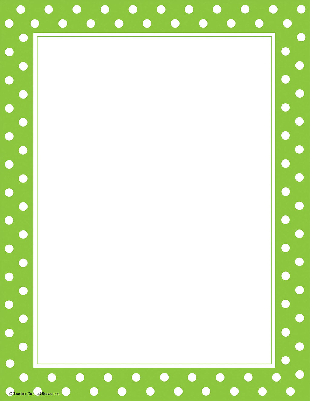 Teacher Created Resources Lime Polka Dot Computer Paper (4765)