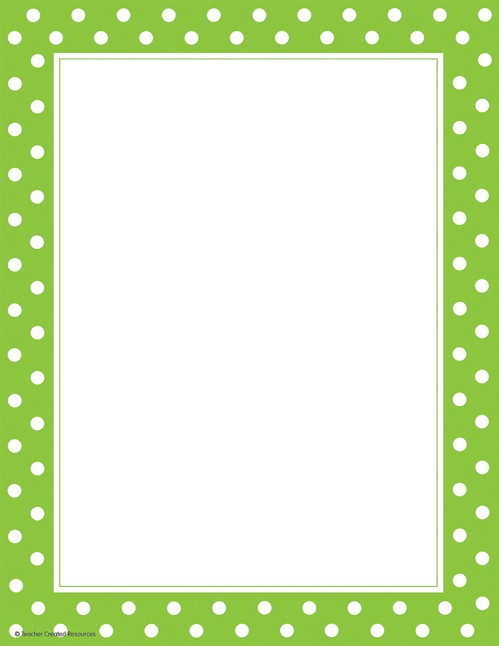 Teacher Created Resources Lime Polka Dot Computer Paper (4765)