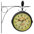 Bedford Clock Collection Double Sided Wall Clock Vintage Antique-Look Mount Station Clock, Brown