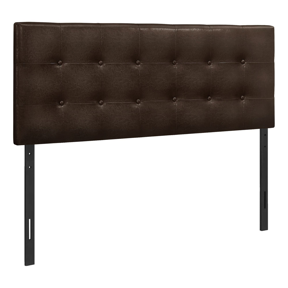 Monarch Specialties I 6000F Bed, Headboard Only, Full Size, Bedroom, Upholstered, Pu Leather Look, Brown, Transitional