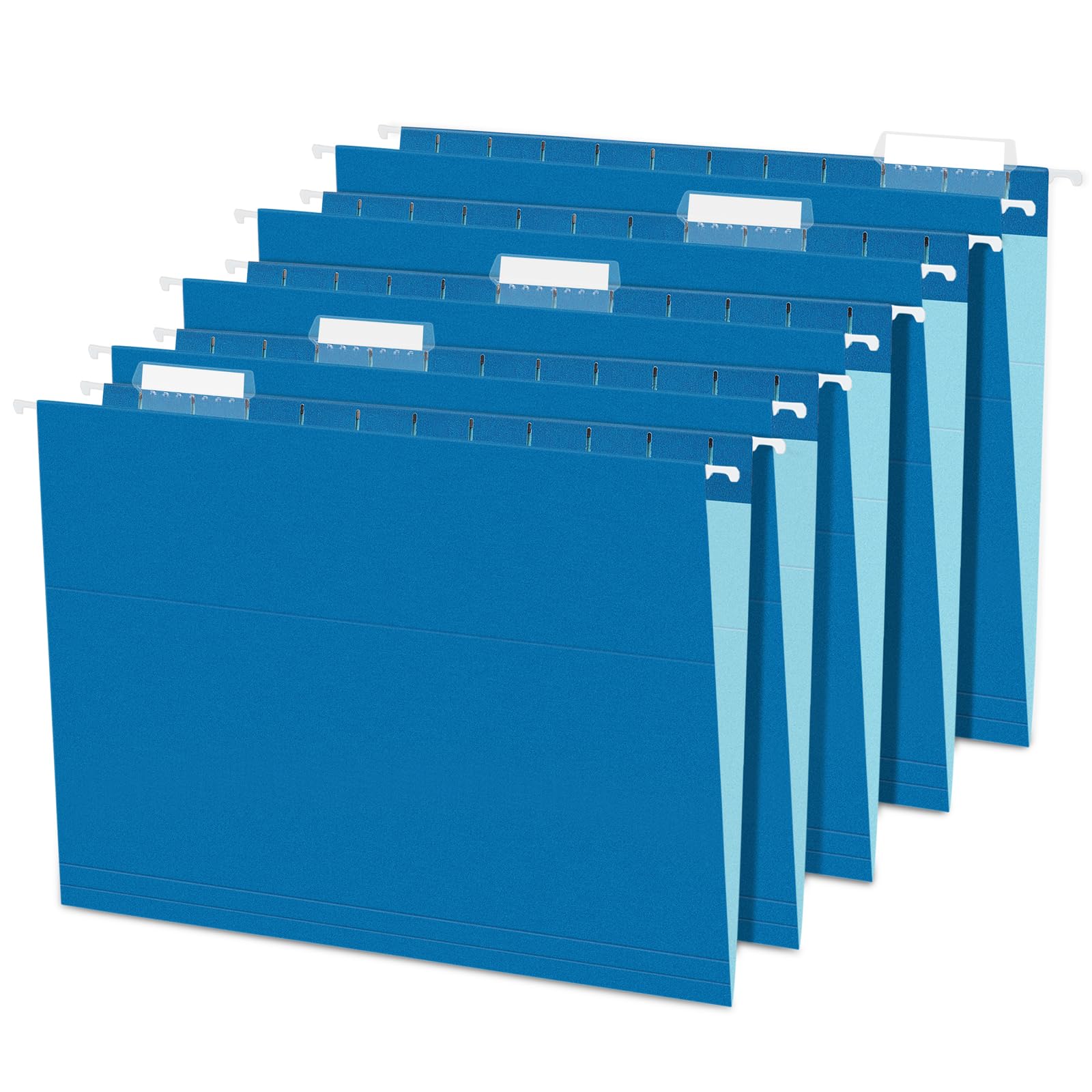 Sunee Hanging File Folders Blue, 25 Pack Letter Size File Folders With 1/5-Cut Tabs, Stay Organized For Your Home And Office Bul