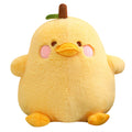 Peach Cat Cute Fruit Pear Duck Plush Pillow Duck Stuffed Animal Toy For Kids Yellow 16'