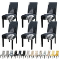 Jqinhome Chair Covers For Dining Room Set Of 6, High Stretch Removable Washable Parsons Chair Slipcover For Home Party Hotel Wedding Ceremony (Plume Black,6Pcs)