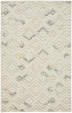 HomeRoots 512762 8 x 10 ft. Gray & Ivory Wool Geometric Hand Tufted Handmade Rectangle Area Rug