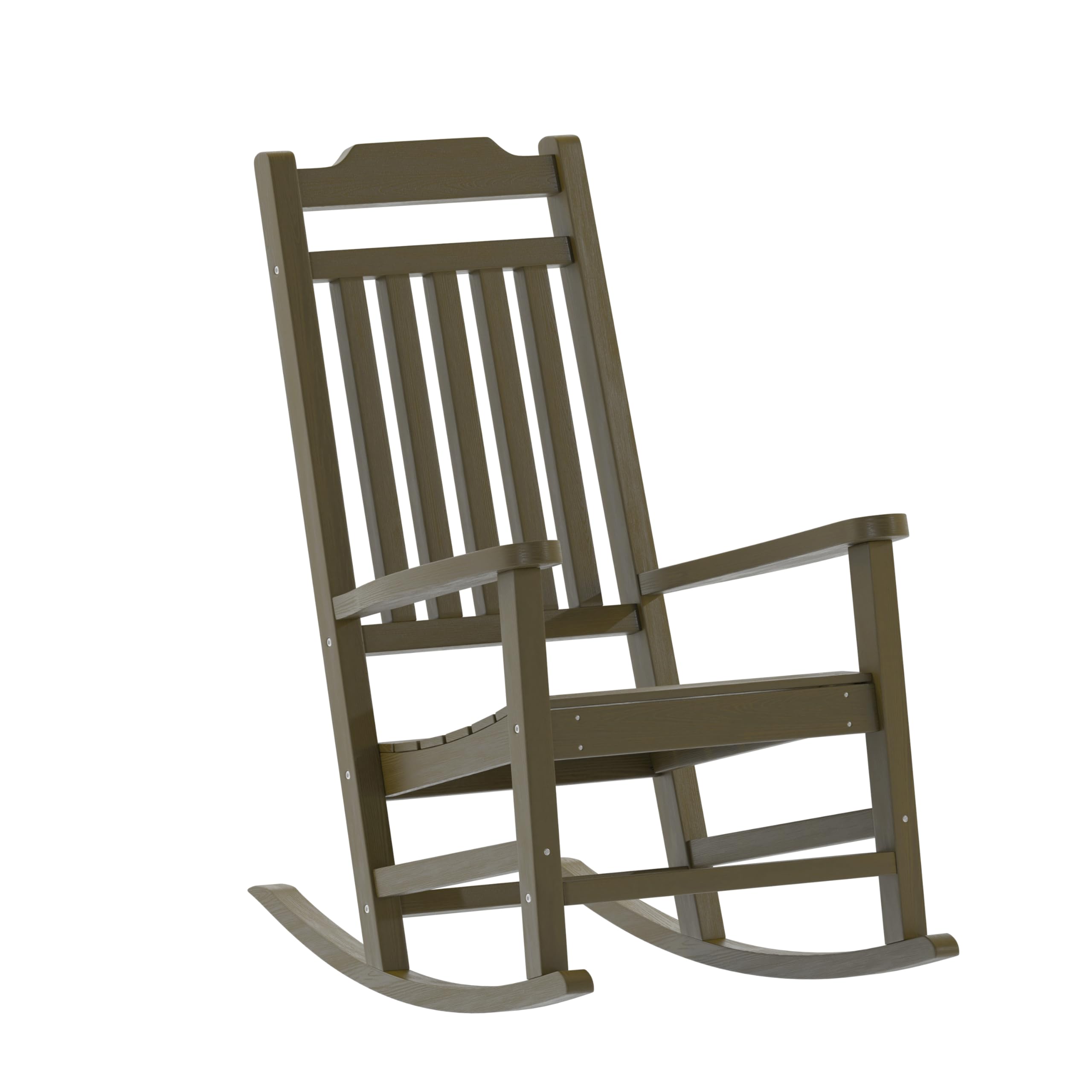 Mahogany Poly Resin Rocking Chair for Indoor or Outdoor Use
