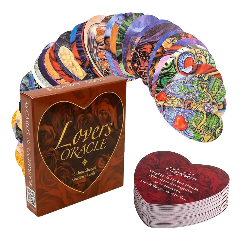 Patpat 45Pcs Heart Shaped Love Oracle Cards Tarot Deck