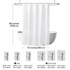 Extra Long White Textured Woven Fabric Boho Shower Curtain With Tassels 72 X 90 Modern Farmhouse Minimalist, Tufted Chevron Stri