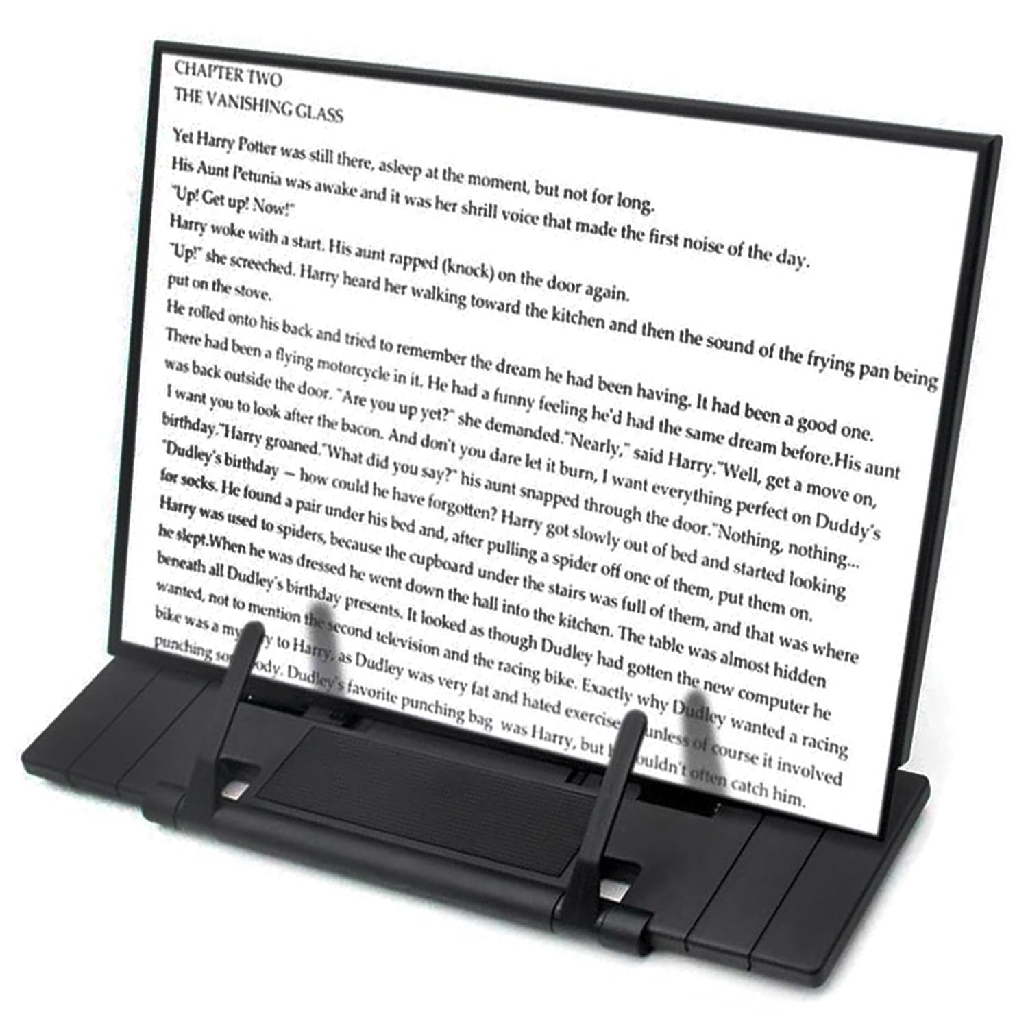Barelove Desktop Document Book Holder, Metal Foldable Reading Rest Book Stand Easel With 7 Adjustable Positions And Paper Page C