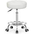 Brick Attic Rolling Stool With Wheels, Pu Leather Small Office Chair With Foot Rest,Versatile Adjustable Swivel Stool For Tattoo