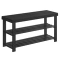 SONGMICS Shoe Rack Bench, 3-Tier Bamboo Shoe Storage Organizer, Entryway Bench, Holds Up to 286 lb, 11.3 x 35.4 x 17.8 Inches, f