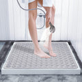 KRLZ Shower Stall Mat Non Slip, 18x18 Inch, Soft Square Bath Mat for Shower with Suction Cups and Drain Holes, Stall Floor Mats 