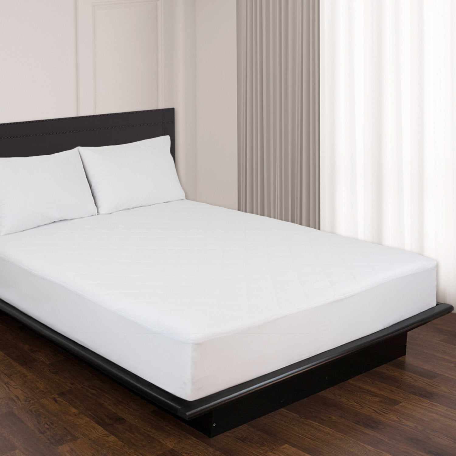 Furinno Angeland Quilted Mattress Pad, Twin, White