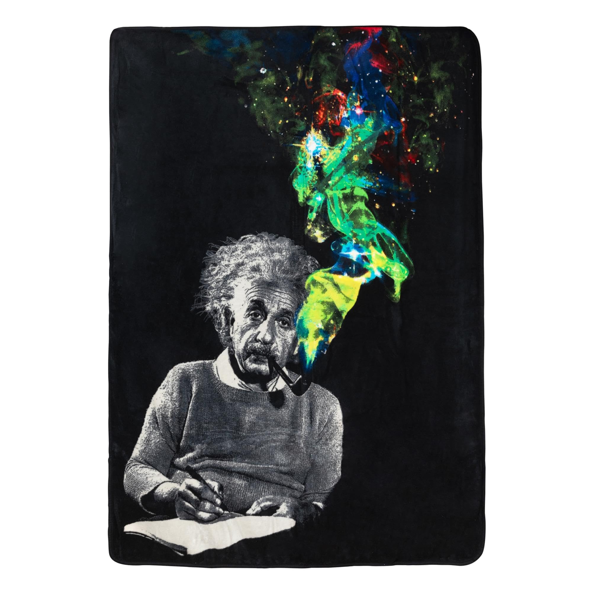Just Funky Albert Einstein Smoke Galaxy Lightweight Fleece Throw Blanket | 45 X 60 Inches