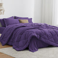 Love'S Cabin Twin Xl Comforter Set Purple, 5 Pieces Twin Xl Bed In A Bag, All Season Twin Xl Bedding Sets With 1 Comforter, 1 Fl