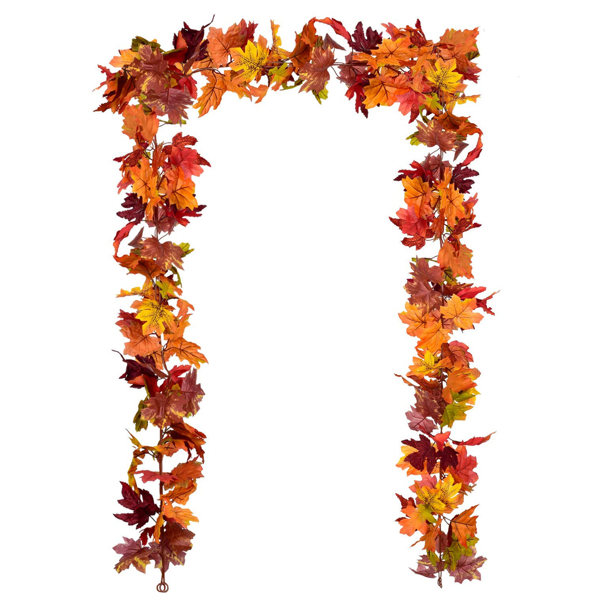 DearHouse 2 Pack Fall Garland Maple Leaf, 5.9Ft/Piece Hanging Vine Garland Artificial Autumn Foliage Garland Thanksgiving Decor 