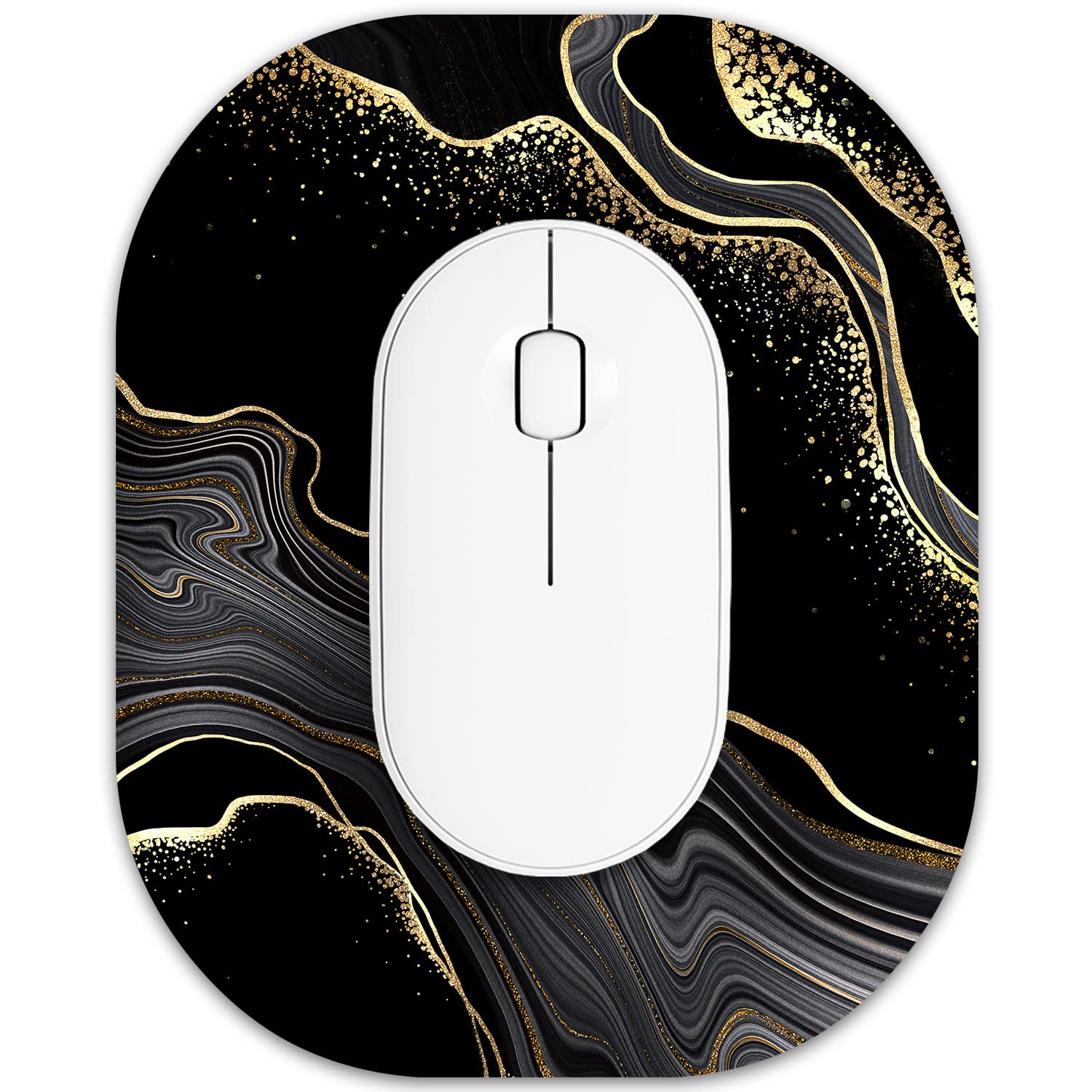 Atufsuat Small Mouse Pad 6 X 7 Inch, Oval Mini Mouse Pad With Non-Slip Rubber Base, Waterproof Compact Mouse Mat For Laptop Comp