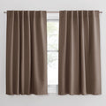 PONY DANCE Thermal Blackout Curtains - Short Length Curtain Draperies Thermal Insulated Curtain Panels with Back Tab Light Block